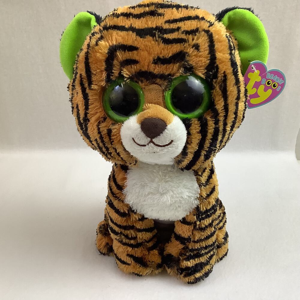 Ty Beanie Boo Stripes - Non Sparkle Eyes - With Damaged Hang Tag - Otherwise New
